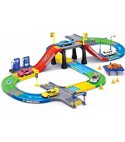 Amazon.com: PlanToys® Rubber Road & Rail Set Large Montessori Play